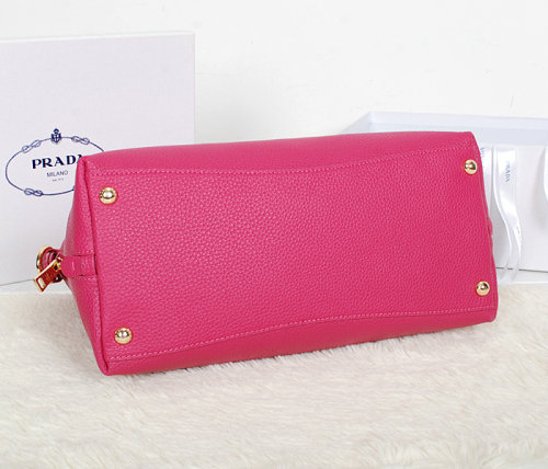 2014 Prada Grainy Calfskin Two-Handle Bag BN0890 rosered for sale - Click Image to Close